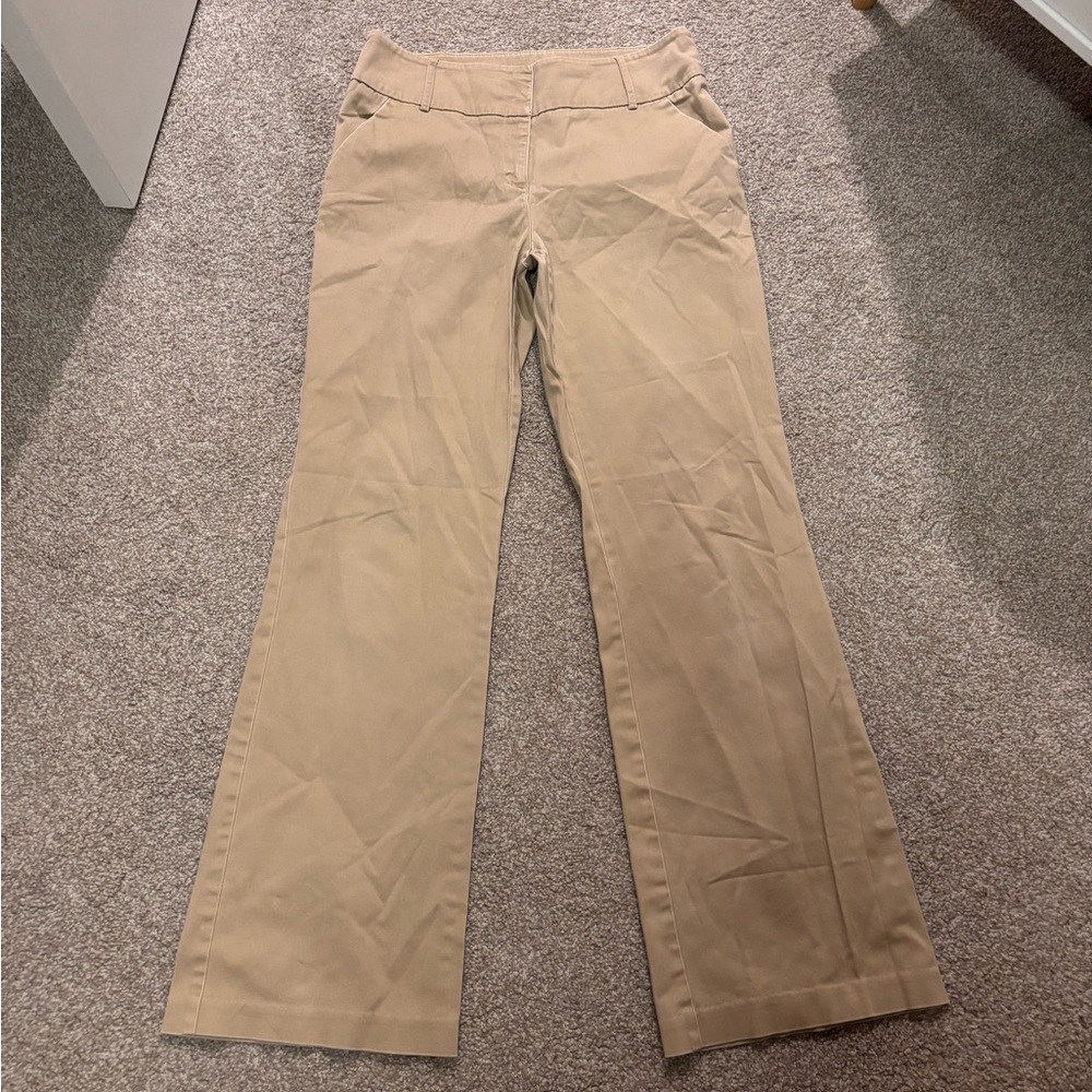 New York & Company Khaki Tan Flare Pants